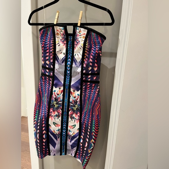 Multi colour mini bodycon dress size small - Picture 1 of 2